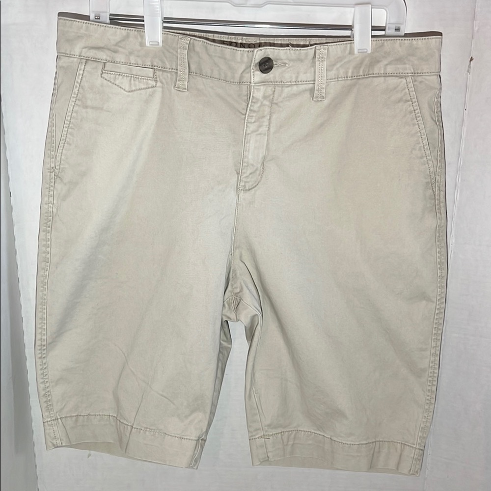 Sonoma Tan Flat Front Shorts Casual Style